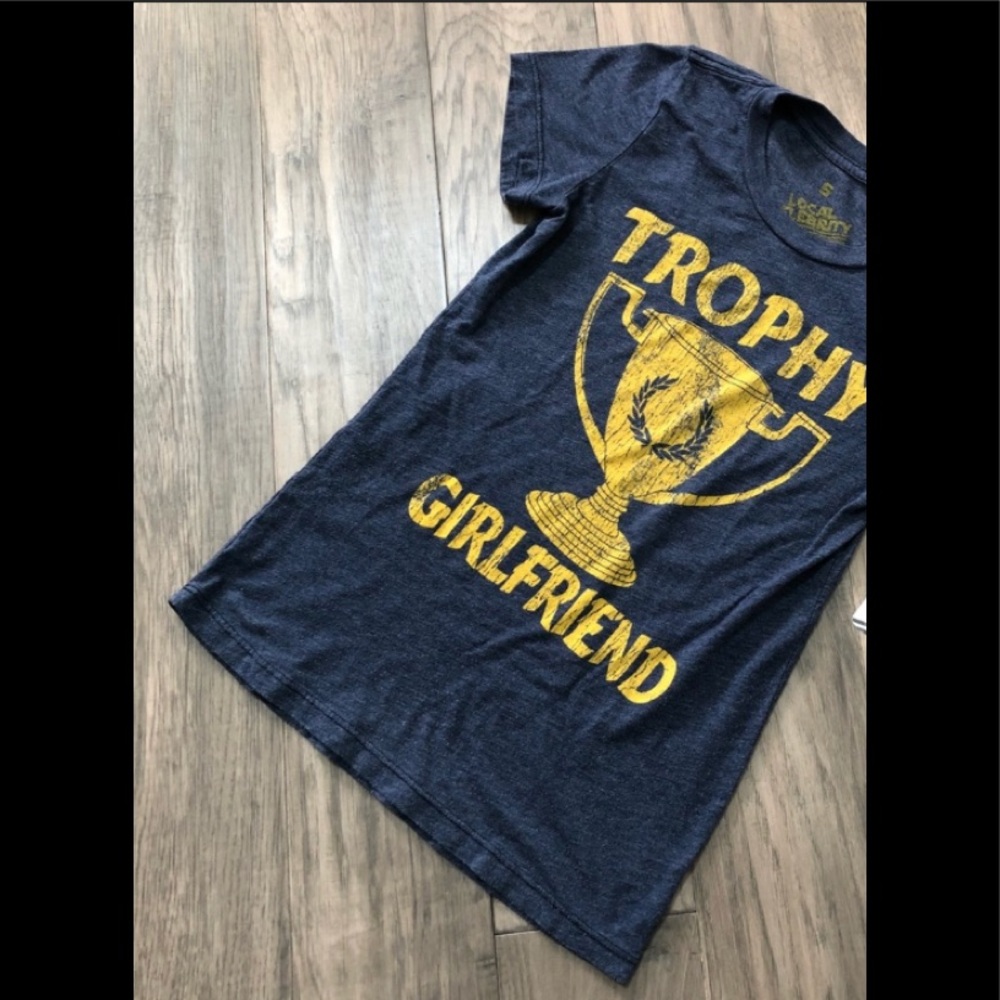 Local Celebrity Trophy Girlfriend Navy Tee Shirt